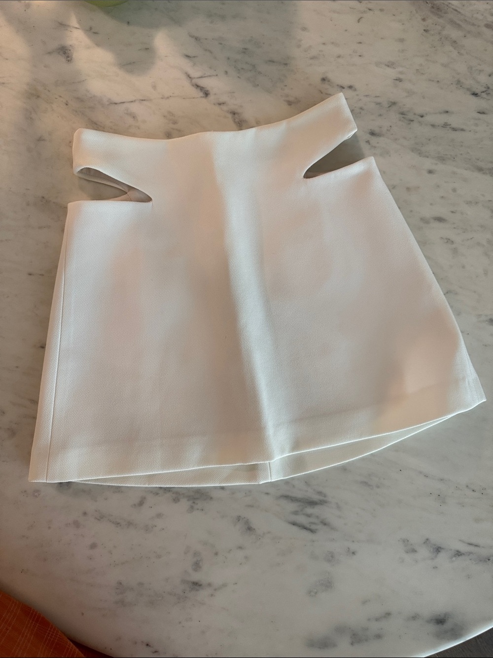 Zara White Skirt with Side Cut Outs - Picture 2 of 5
